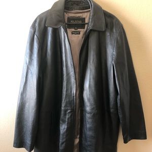 Black leather jacket